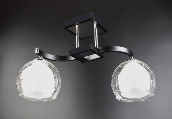 Люстра стельова на 2 лампочки 25216 Чорний 28х17х47 см.