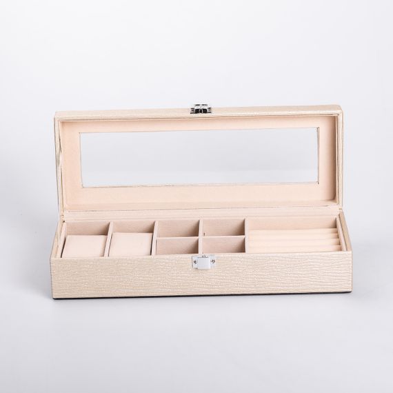 Шкатулка для украшений из эко кожи 31×11×8 см органайзер для ювелирных изделий | Зображення 4