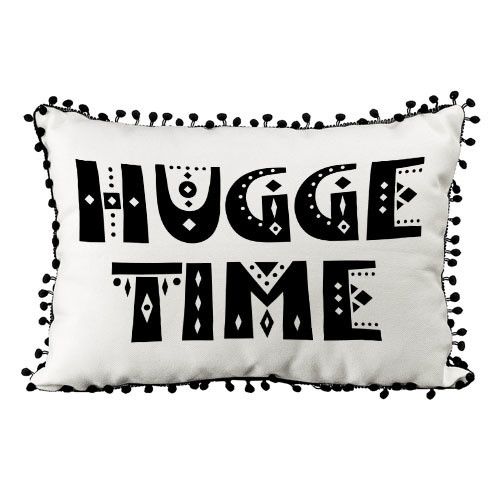 Подушка из мешковины с помпонами Hugge time 45x32 см (43PHBP_19NG001)
