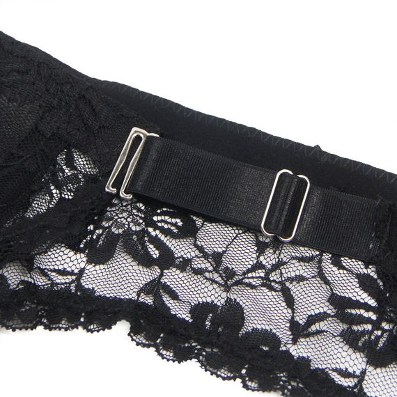 Комплект пояс для чулок с трусиками StarNight кружевной, чёрный, XS-S sexstyle | Зображення 4