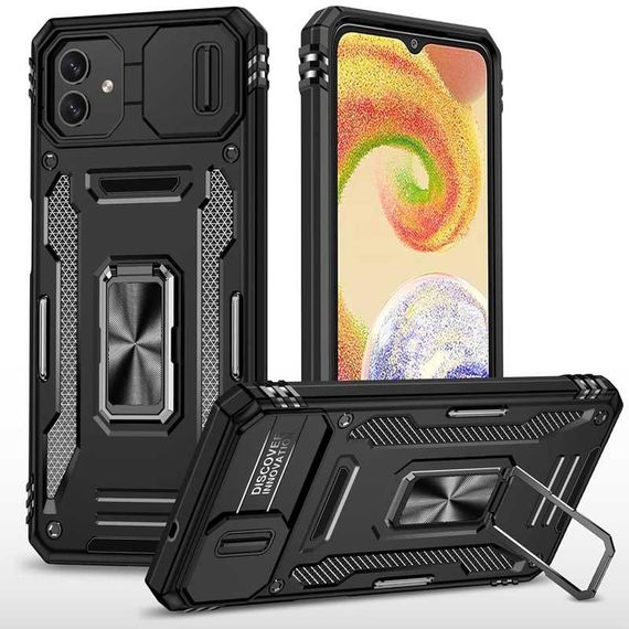 Ударопрочный чехол Camshield Army Ring для Samsung Galaxy A07 Черный / Black