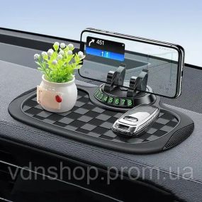 Багатофункціональний килимок з тримачем для телефону і паркувальною карткою
