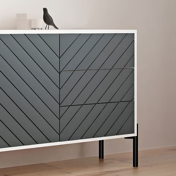 Комод з чорними металевими ніжками LION Амарант 168x40x76,5 см Бетон Style/Графітовий (LION-041884) | Зображення 2