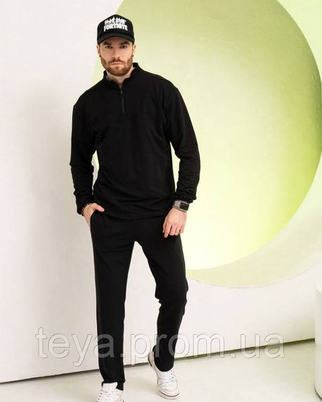 Спортивний костюм колір чорний розміри 3XL, XXL, M, XL, S, L FI_009531