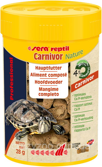 Корм для м'ясоїдних рептилій Sera Nature reptil Carnivor 28 г 18210