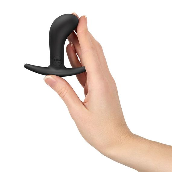 Анальна пробка Fun Factory BOOTIE S, фіолетова, діаметр 2,8 см, тонкий обмежувач, Чорний, S | Зображення 1