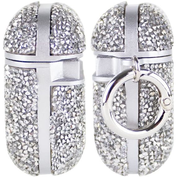 TPU чехол Bling World Rock Diamond для наушников AirPods 1/2 Серебряный | Зображення 2