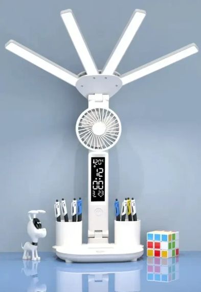 Акумуляторна LED лампа / Настільна лампа 3в1 з акумулятором 3200мАч та USB-дисплеєм / Акумуляторна LED лампа-органайзер з | Зображення 1