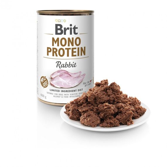 Корм вологий Brit Mono Protein Rabbit для собак з кроликом 400 г | Зображення 1