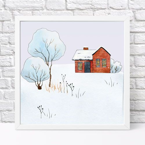 Постер в рамці Зима 30x30 см