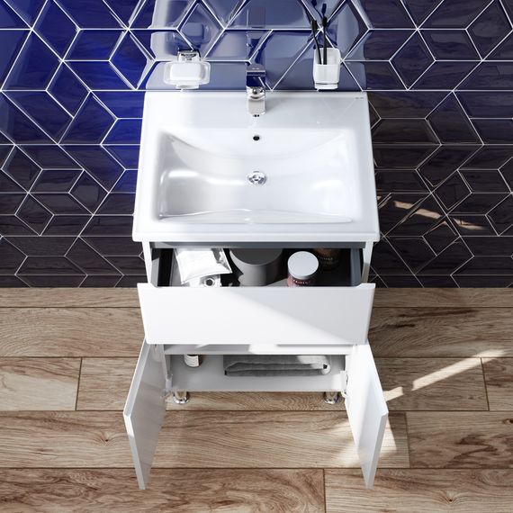 Тумба напольная AM.PM X-Joy 55 см с умывальником M85-FSX0553-WC0553WG38 | Зображення 2