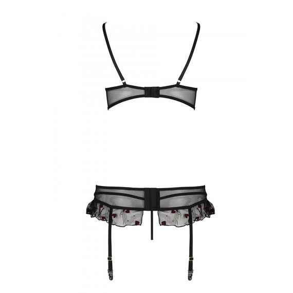Сексуальный комплект с поясом для чулок Passion LOVELIA SET XXL/XXXL, black | Зображення 5
