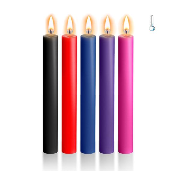 Набір воскових свічок Art of Sex Thin 10 см (5 шт), низькотемпературні, тонкі | Зображення 2