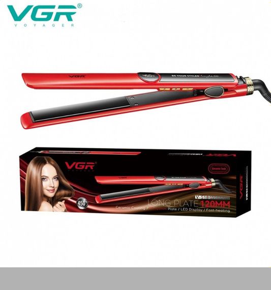 Випрямляч для волосся VGR V-518 Red, керамічне покриття, температура 100-230°C, LED дисплей, 40 Вт (46262-518_369)