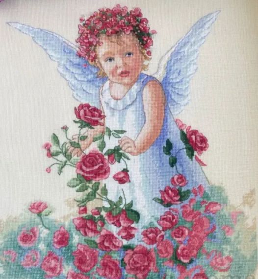 Набір для вишивання за нанесеною на канву схемою "Rose Angel". AIDA 14CT printed 41*44 см | Зображення 11