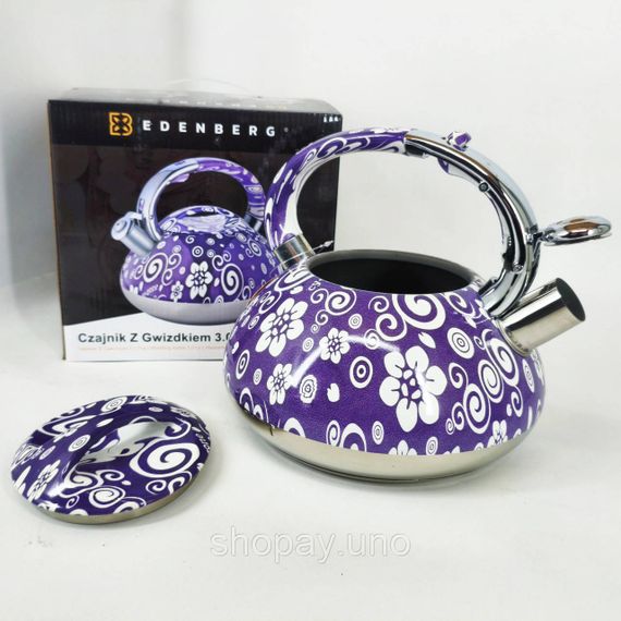 Чайник із свистком Edenberg EB-1959 3л з капсульним дном Purple | Зображення 3