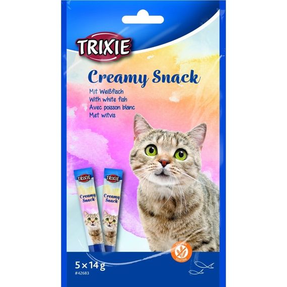 Ласощі для котів Trixie Creamy Snacks з рибою 5 х 14 гр