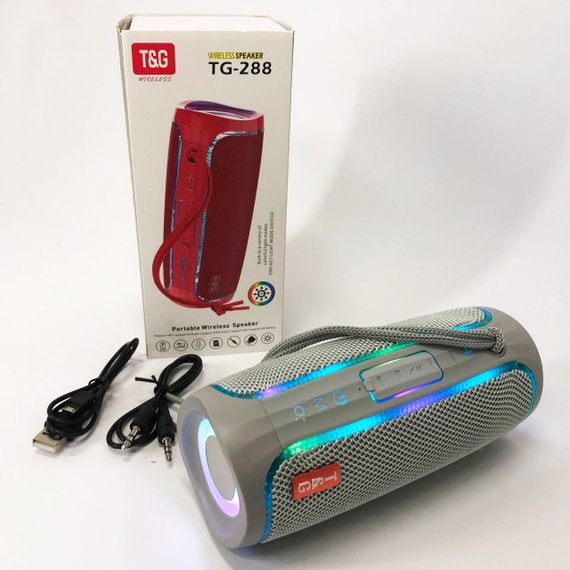 Портативна Bluetooth колонка з підсвічуванням LED TG288. OX-774 Колір: сірий | Зображення 6