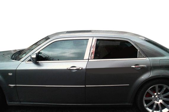 Молдинг дверных стоек (нерж.) для Chrysler C300 2004-2011 гг.