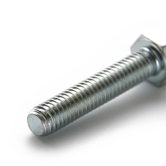 Болт с шестигранной головкой с полной резьбойм 12*30 DIN 933 кл. пр. 5,8 цинк белый (пач 10шт) APRO | Зображення 2