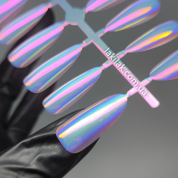 Гелевые типсы для нарощения темная Аврора №3 (стилет) 30шт