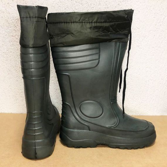 Чоботи гумові високі утеплені з підв'язкою 44р 29см, чоботи гумові для риболовлі | Зображення 9