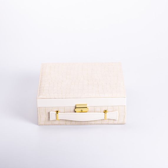 Шкатулка для украшений из эко кожи 2 яруса органайзер для ювелирных изделий | Зображення 4