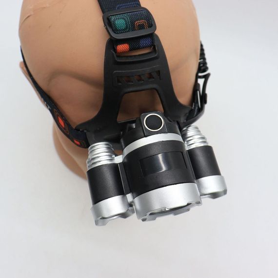 Фонарь налобный аккумуляторный RJ 3000, зарядка от сети и прикуривателя / Светодиодный фонарь на голову | Зображення 4