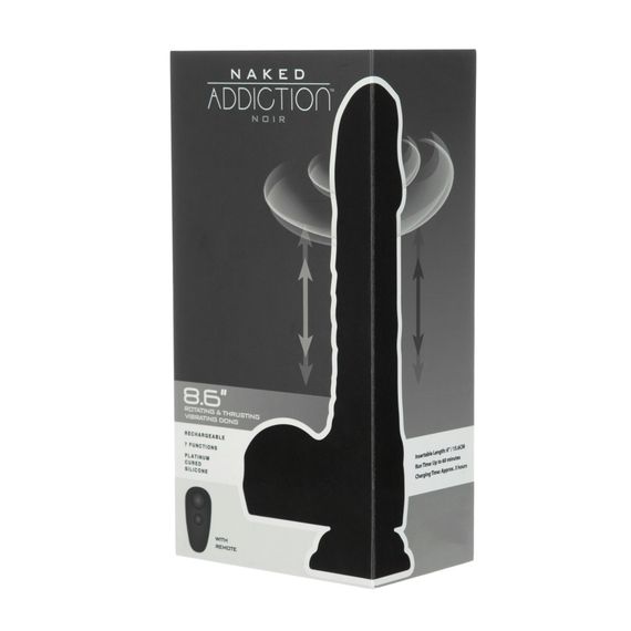 Вибро-фаллоимитатор с ротацией и пульсацией Naked Addiction 8.6″ Noir, с пультом ДУ | Зображення 8