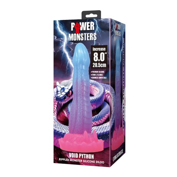 Фалоімітатор Power Monsters Void Python – 20.5 cm Rippled Monster Silicone Dildo Sex Aura | Зображення 7