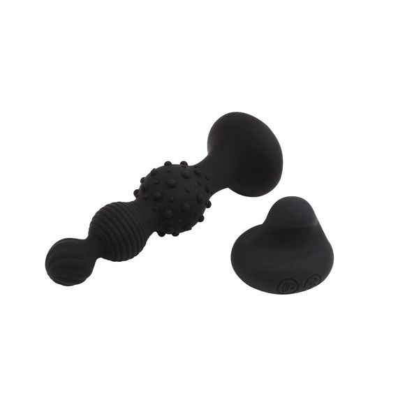 Анальна пробка з вібрацією у вигляді ялинки Chisa Breakout Pro Rocked Hip з різним рельєфом на ярусах, чорна sexstyle | Зображення 2