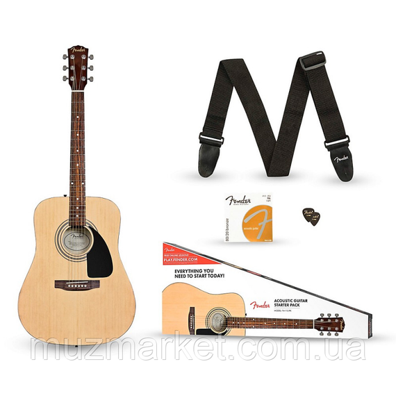 Гітарний набір Fender FA-115 Dreadnought Pack Natural WN V2 | Зображення 1