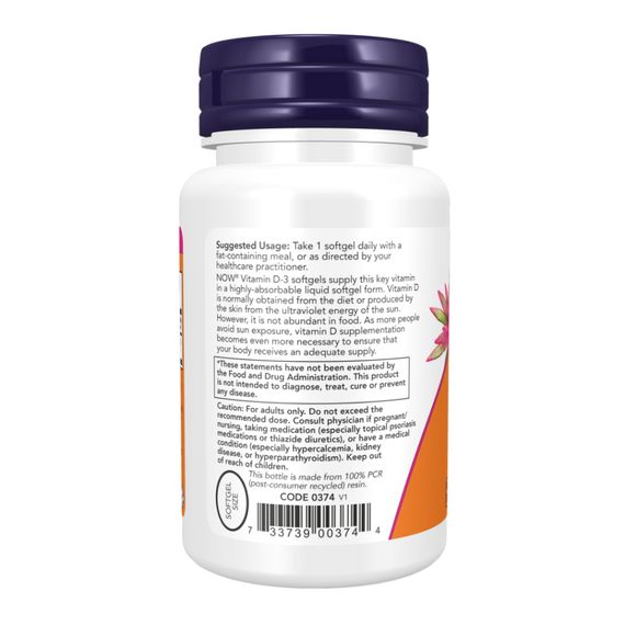 Vitamin D-3 5000 IU - 30 softgels | Зображення 2