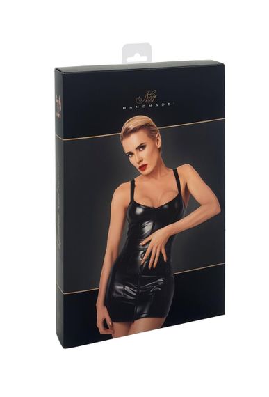 Сукня Noir Handmade F320 Starlet, XXL, під латекс, міні, блискавка по всій довжині, кільце на поясі sexstyle | Зображення 8
