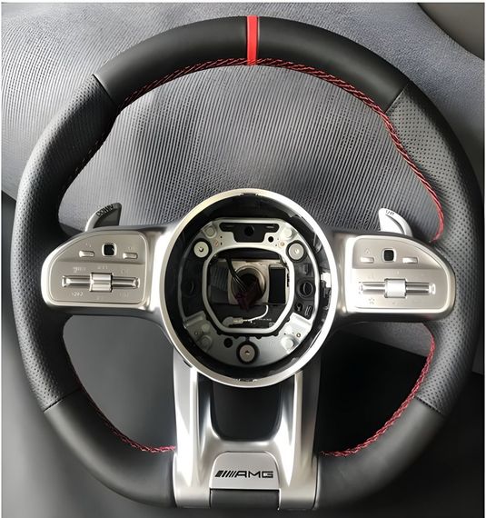 Кермо AMG 2018-Style (чорний -2025 червоний, 4pin) для Mercedes S-сlass W223 2020- рр