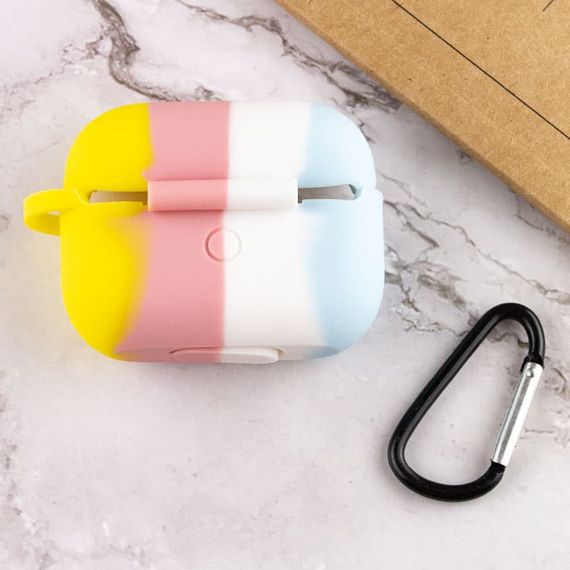 Силіконовий футляр Colorfull для навушників AirPods Pro Блакитний / Жовтий | Зображення 3