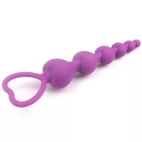 Анальная цепочка из силикона ( фиолетовый цвет)