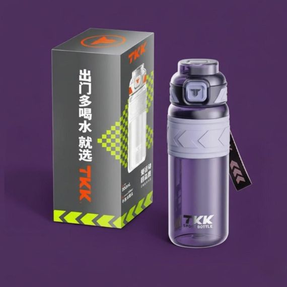 Спортивная бутылка TKK 1000 мл (1 л) - Фиолетовая Tritan BPA-free, ударопрочная эко-бутылка с антискользящим держателем | Зображення 6