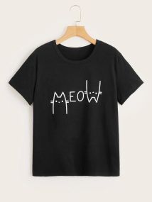 Футболка жіноча з принтом повсякденна XL Чорний