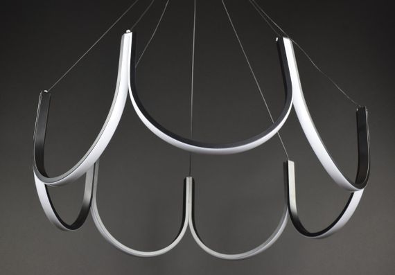 Люстра світлодіодна підвісна LED світильник для квартири на стелю лед 27775 Чорний 50-180х70х70 см. | Зображення 5