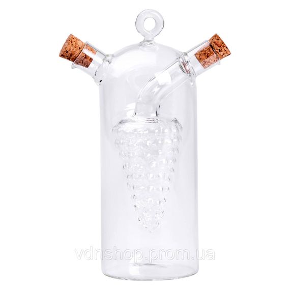 Пляшка для олії та оцту 2 в 1 подвійна 380 мл скло HP-34-12 | Зображення 1