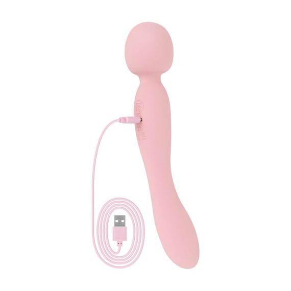 Вібромасажер Good Vibes Only - SIMI Double-Sided Wand Vibrator Soft Silicone - Pink | Зображення 6