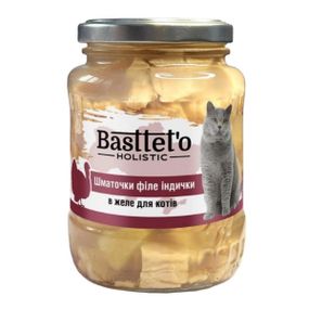 Basttet'o Holistic для кошек 360г Кусочки филе индейки в желе