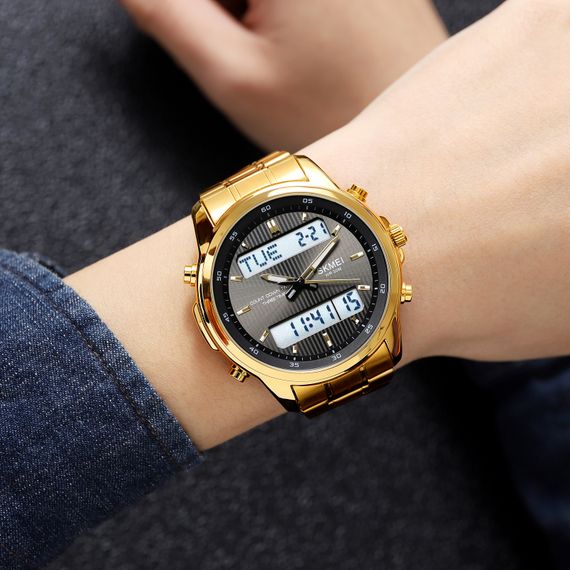 Чоловічий годинник Skmei 2049GDWT Gold-White | Зображення 2