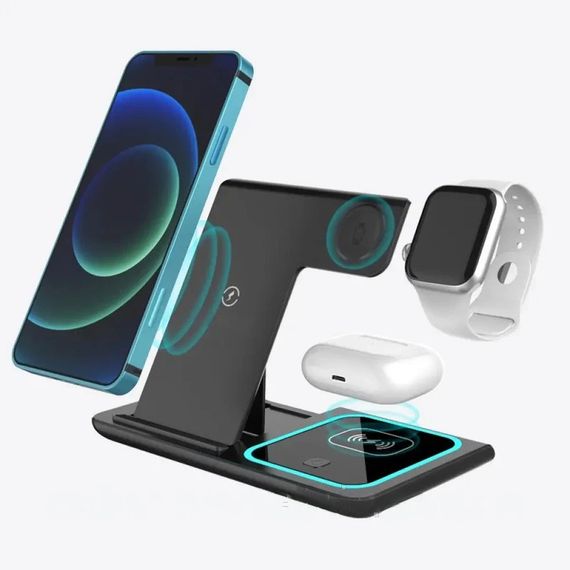 Бездротовий зарядний пристрій 3в1 Одночасна зарядка iPhone та Apple Watch XPRO Simple 2в1 (23457163201_686) | Зображення 2