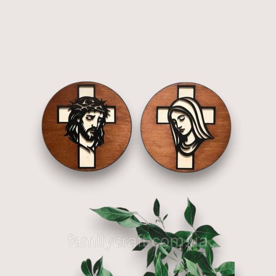 Настінне панно Діва Марія з фанери 35 см – християнський декор на стіну, лазерна різка, релігійна картина | Зображення 4