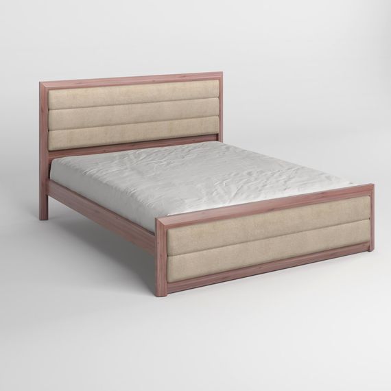 Двоспальне дерев'яне ліжко Mebigrand Барселона Б5 Горіх лісний/Аляска 23 (Бежевий) 180х190 см (MBG-13066) | Зображення 1