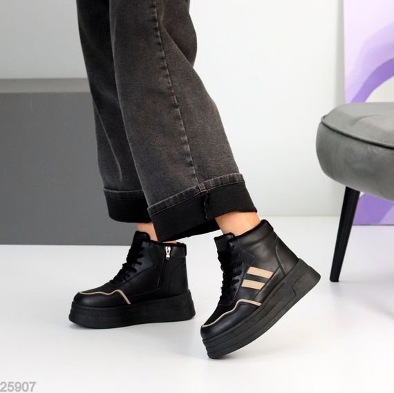 Черные зимние хайтопы на платформе цвет на выбор | Зображення 5