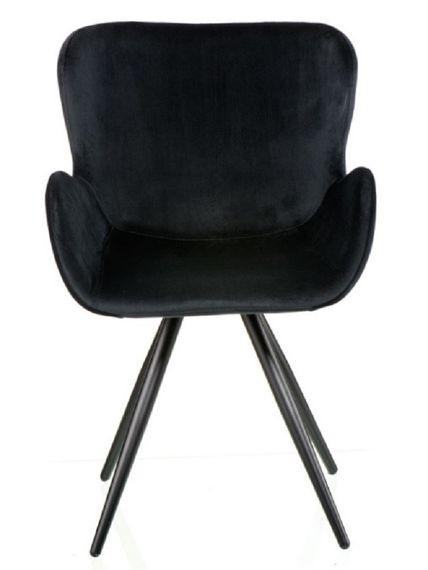 Мягкое кресло Reita black, черный бархат на черных металлических ногах | Зображення 1