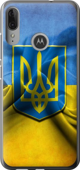 Чехол на Motorola Moto E6 Plus Флаг и герб Украины 1 "375u-1780-17620"